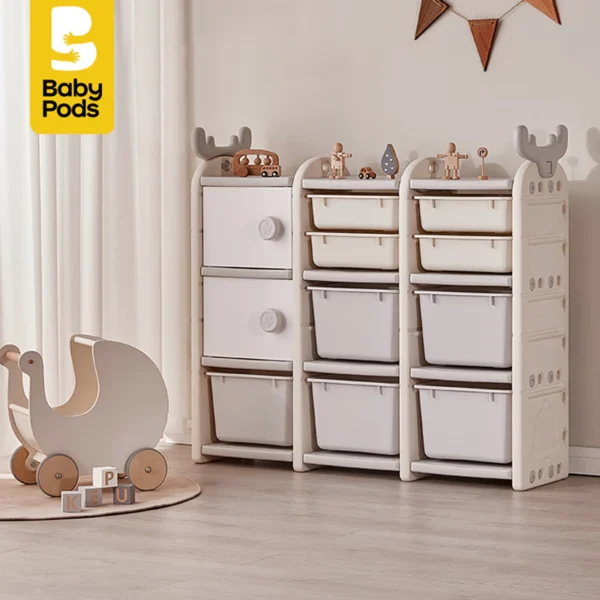 Kệ để đồ chơi cho bé, nhựa nguyên sinh cao cấp Babypods mẫu Tuần Lộc