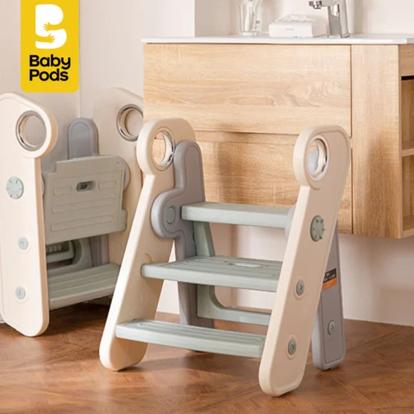 Kệ Nhựa Bậc Thang Đứng Bếp/lavabo rửa tay, ghế kê chân toilet cho trẻ xếp gọn Babypods