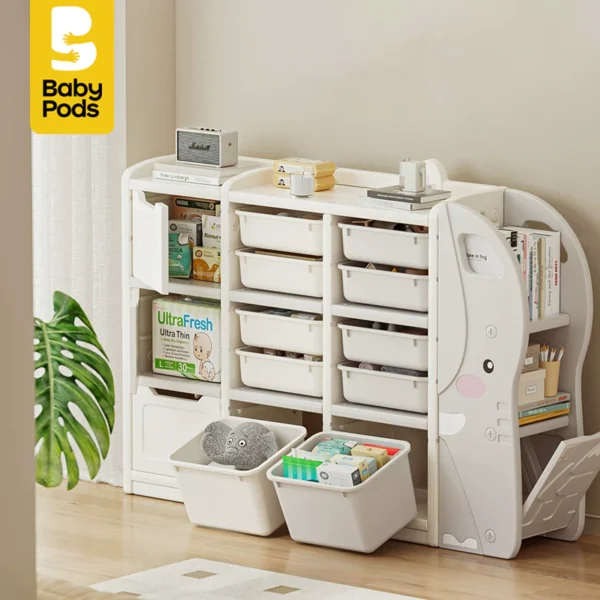 Kệ nhựa để đồ chơi cho bé, nhựa nguyên sinh cao cấp Babypods hình voi con