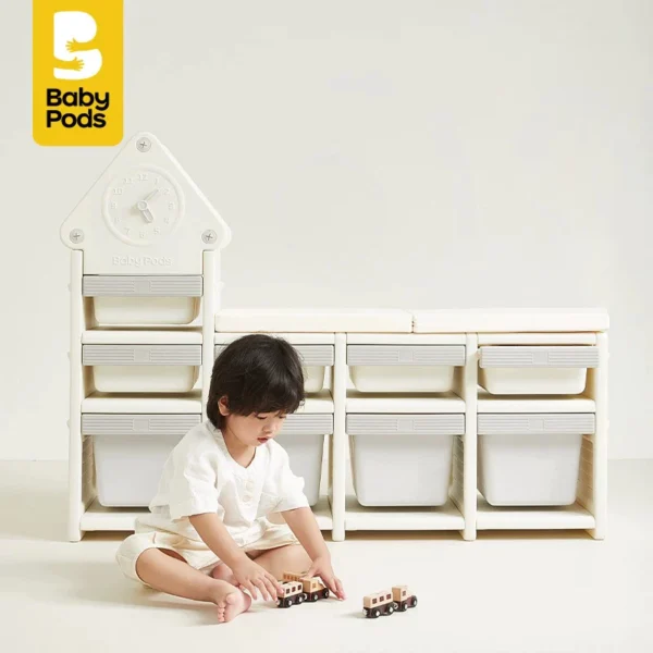 Kệ để đồ chơi cho bé đa năng, nhựa nguyên sinh cao cấp Babypods hình tháp đồng hồ