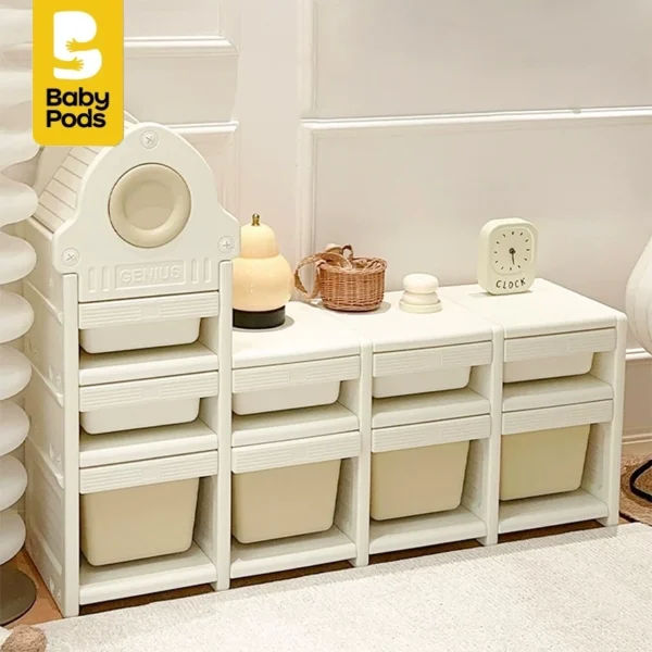 Kệ để đồ chơi cho bé đa năng, nhựa nguyên sinh cao cấp Babypods hình tên lửa