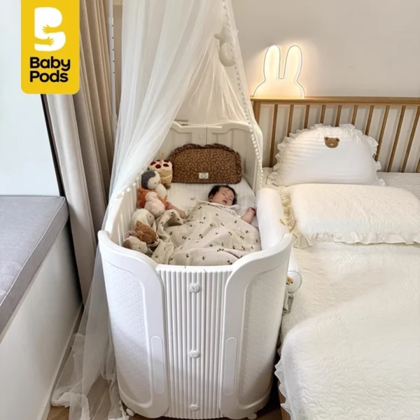 Giường cũi, nôi di động đa năng cho bé Babypods, nhựa nguyên sinh cao cấp, ghép cạnh giường ba mẹ