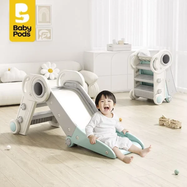Cầu trượt đa năng xếp gọn cho bé Babypods mẫu Spaceman, nhựa nguyên sinh cao cấp