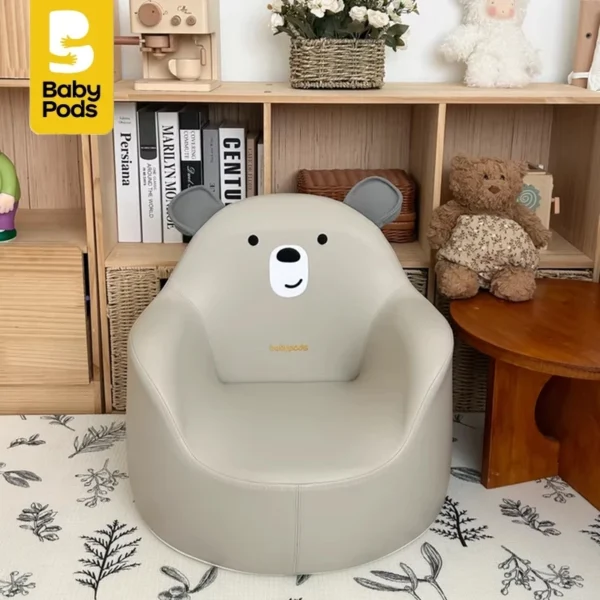 Ghế sofa bọc PU, ghế ngồi đọc sách cho bé hiệu Babypods mẫu Mini Bear